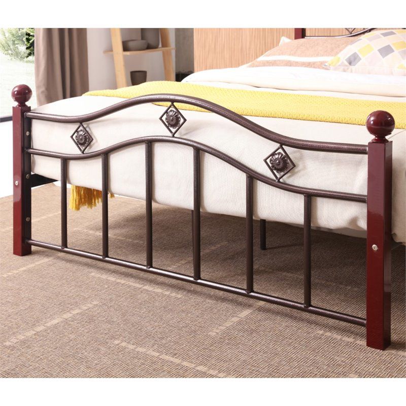 Complete Bronze Metal Bed in Queen Size - Hodedah