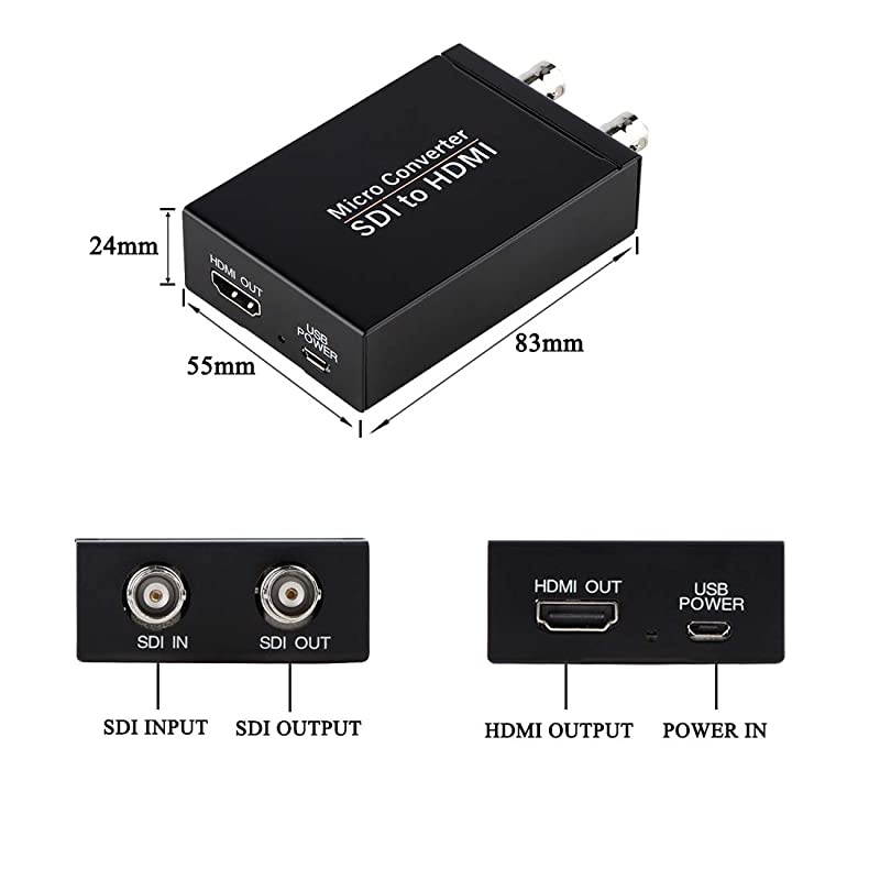 to HDMI Converter 3GHDSDto HDMI Adapter Auto Format Detection to HDMI Video Converter Stereo Audio Deembedder