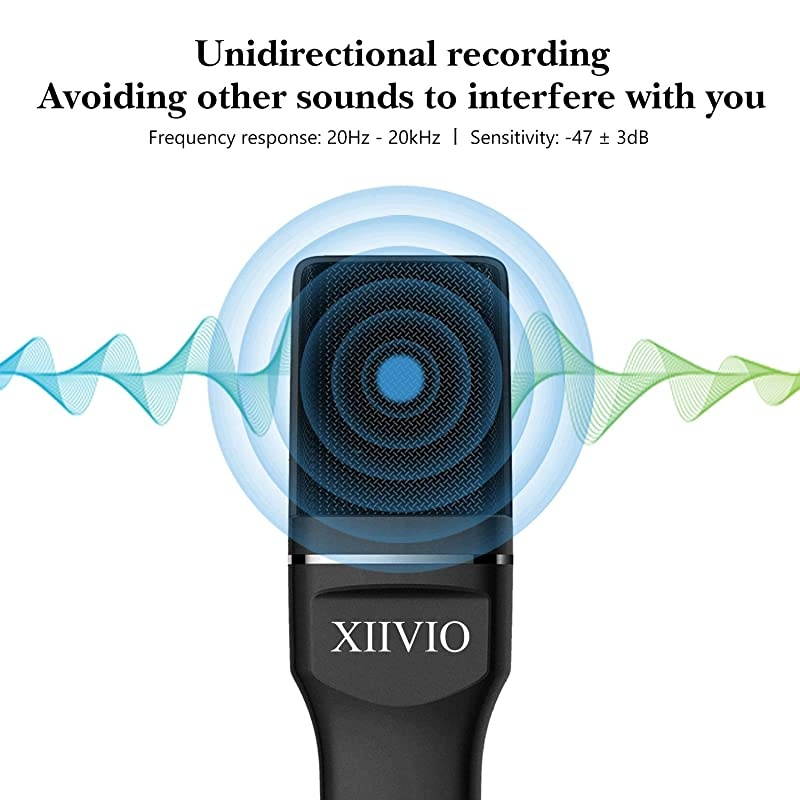 USB Microphone, Computer Microphone for PC Gaming Condenser Mic with Tripod Stand and Pop Filter for Recording Voice Over, Streaming Twitch,Podcasting,Compatible with Desktop Laptop Computer