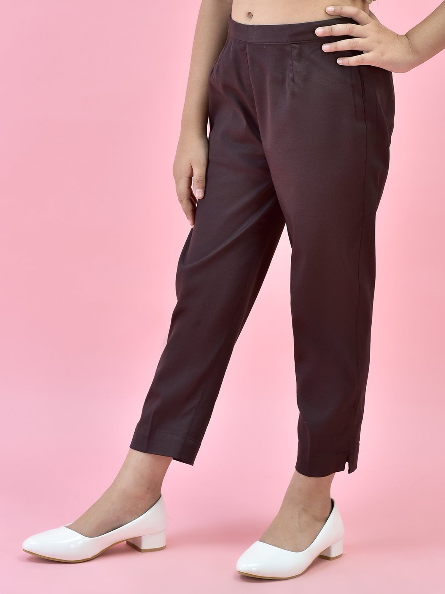 Juniper Girls Brown Solid Pants