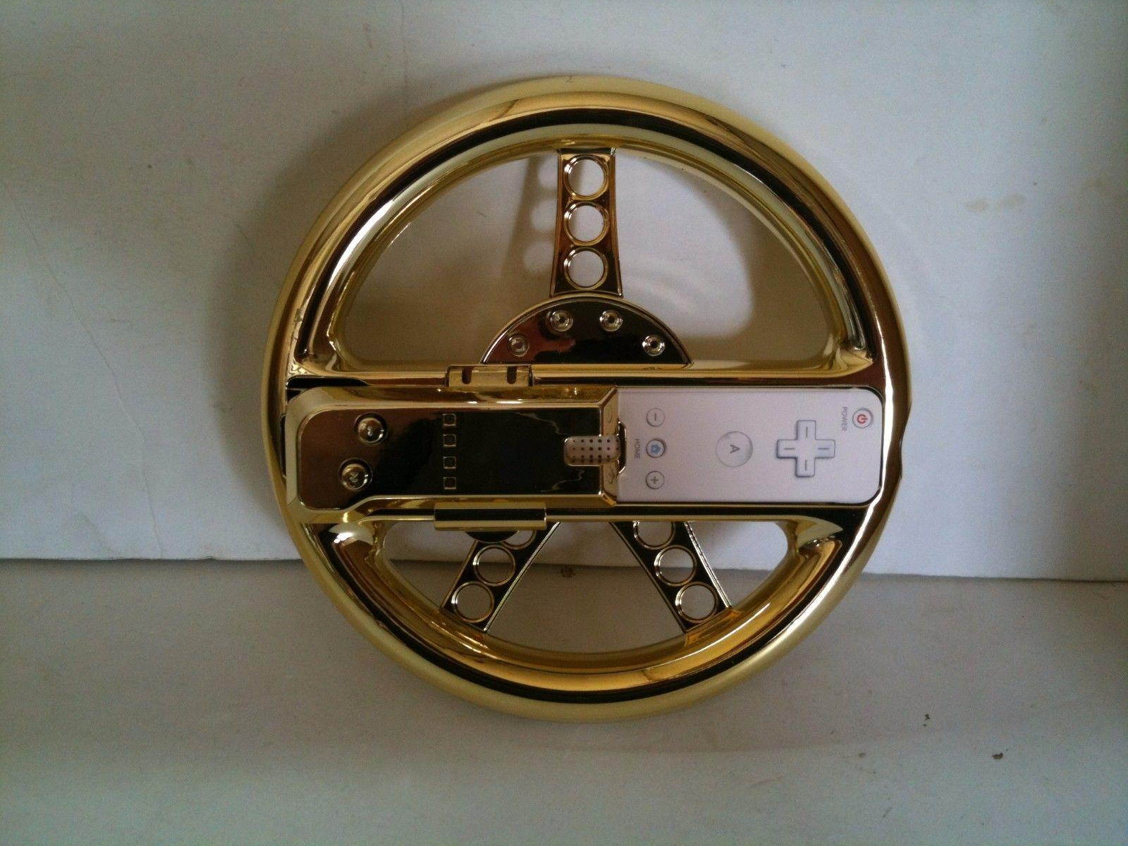 Loose Nintendo Wii Racing Wheel Gold For Nintendo Wii Wii U Remote Not Included