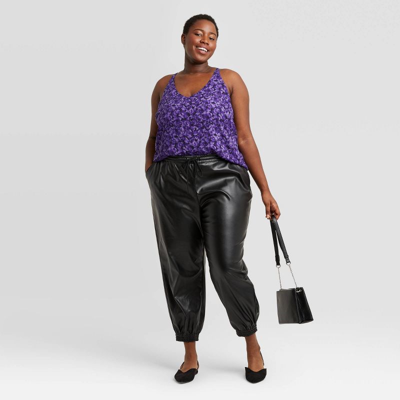 Women's V-Neck Essential Tank Top - A New Day™ Violet Floral M