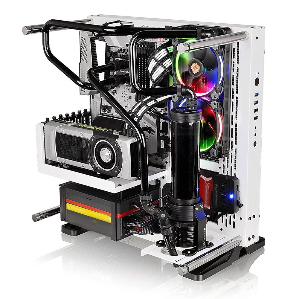 Vicabo QH-LU-025 11.81 in. Braided ATX Sleeved Cable Extension Power Supply Cable Kit PSU Connectors, 24 Pin ATX, 4+4 Pin EPS, 8-pin PCI-E, 6-pin PCI-E with Combs (Black & White)