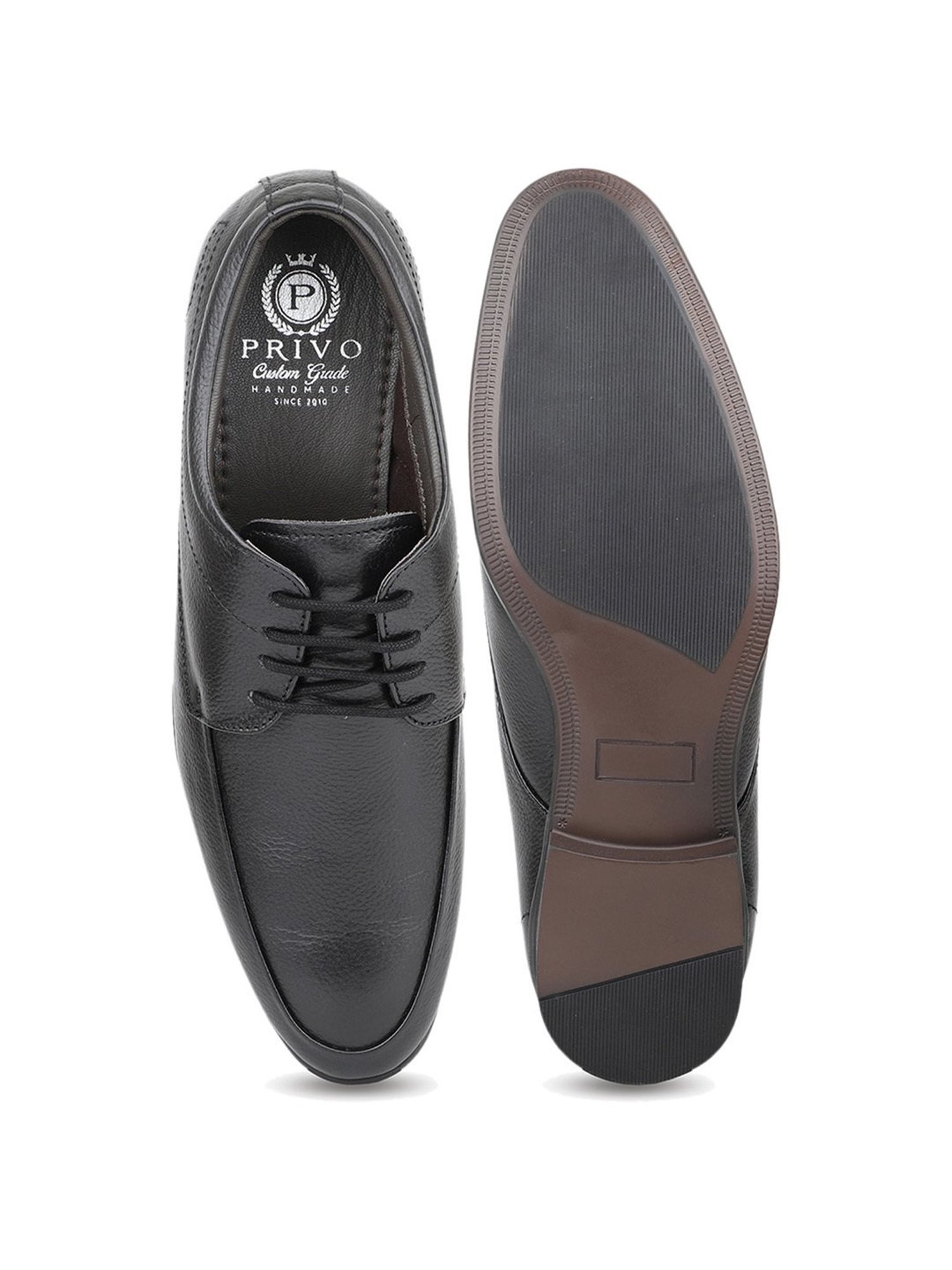Privo Men's Black Derby Shoes