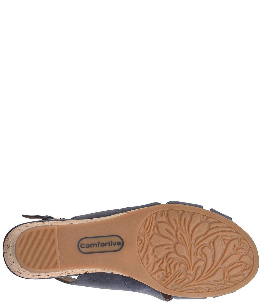 Comfortiva Randi Slingback Cork Wedge Sandals