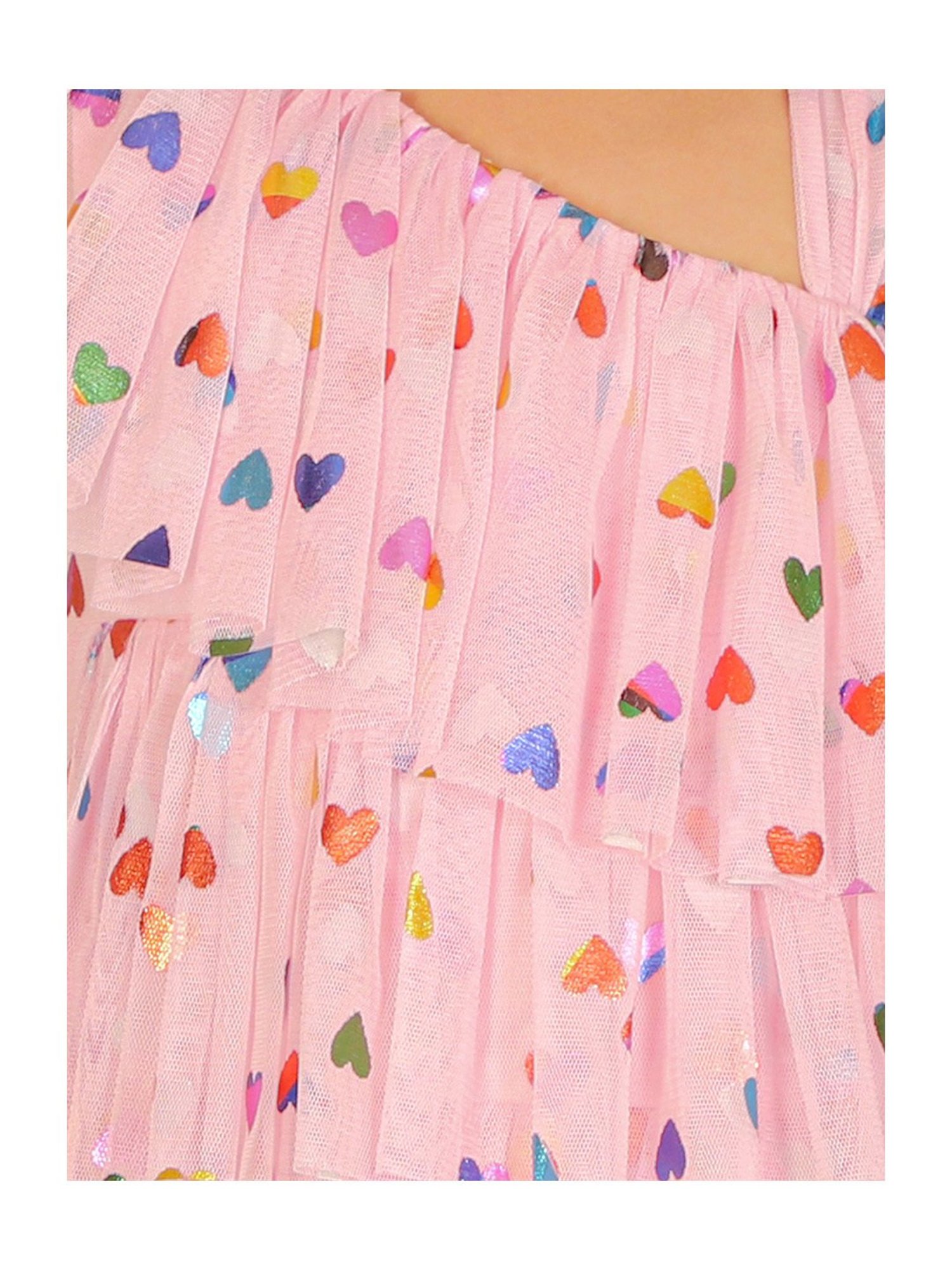 Lil Drama Kids Light Pink Printed Dress