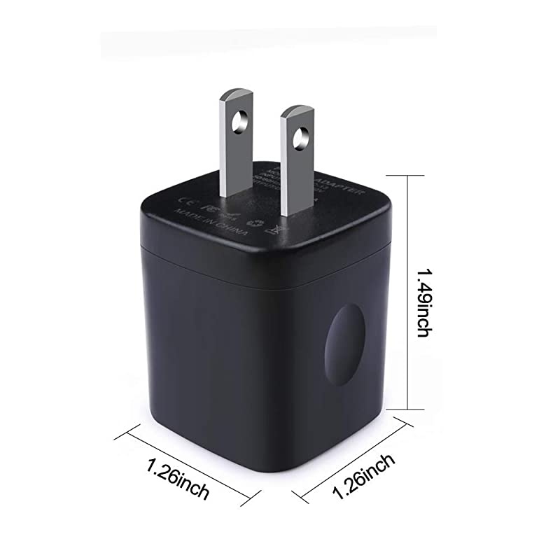 Charger Charger Cube Charging Block Fast Charge Dual Port 21A USB Power Brick Phone Charger Plug Box Heads Compatible iPhone Xs MaxXsXRX876S6 Plus Samsung Galaxy S10S10e S9S8Plus S7