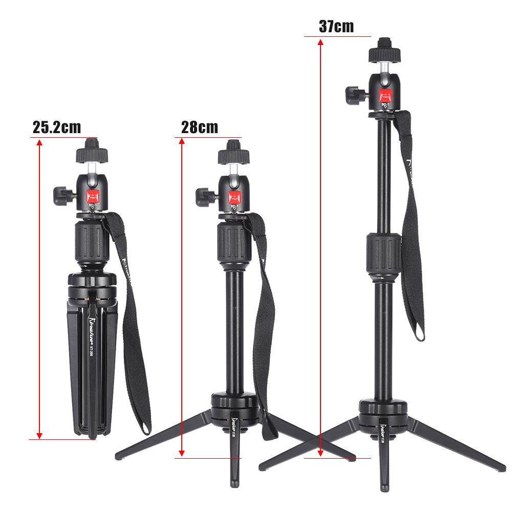 KINGJOY KT-200+BD-1 Portable Table Tripod Aluminum Mini Tripod Flexible Camera Ball Head Stand