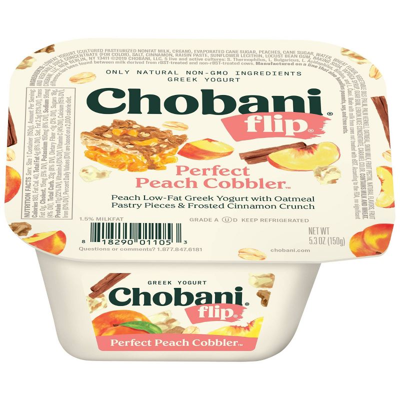 Chobani Flip Peach Low Fat Greek Yogurt - 5.3oz