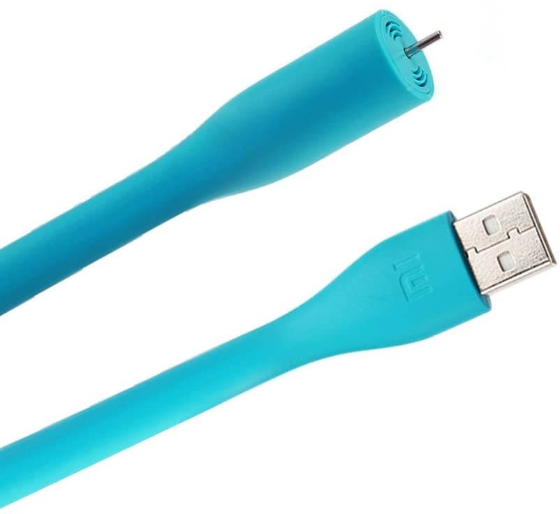 Greenery BXT Low Noise Mini Portable Lightweight Two Blades USB Computer Laptop Adjustable Bent Mobile Fan Notebook Netbook Tablet Power Bank Powered Summer Cooling Fan Cooler Blue