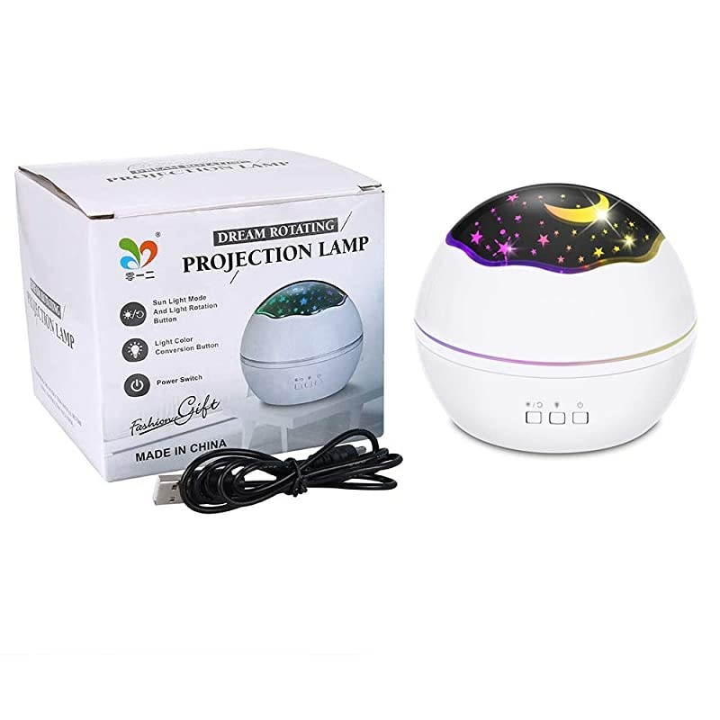 Night Light Projector Lamp Star Moon Night Lamp Romantic Rotating Ocean Animals Allinone Lights Projector Night Sign Lighting for Children Boys Girls White