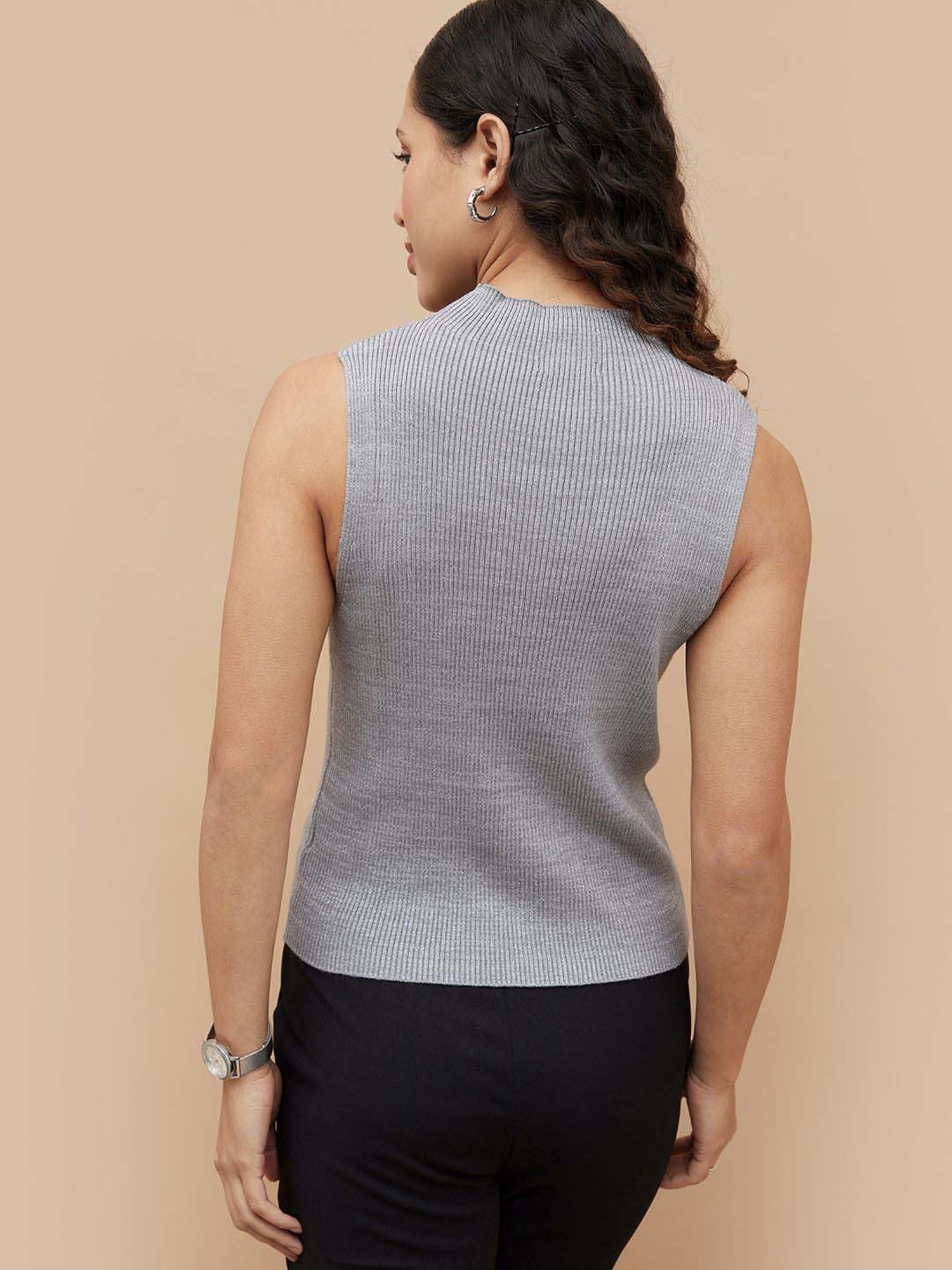 Code by Lifestyle Grey Striped Top