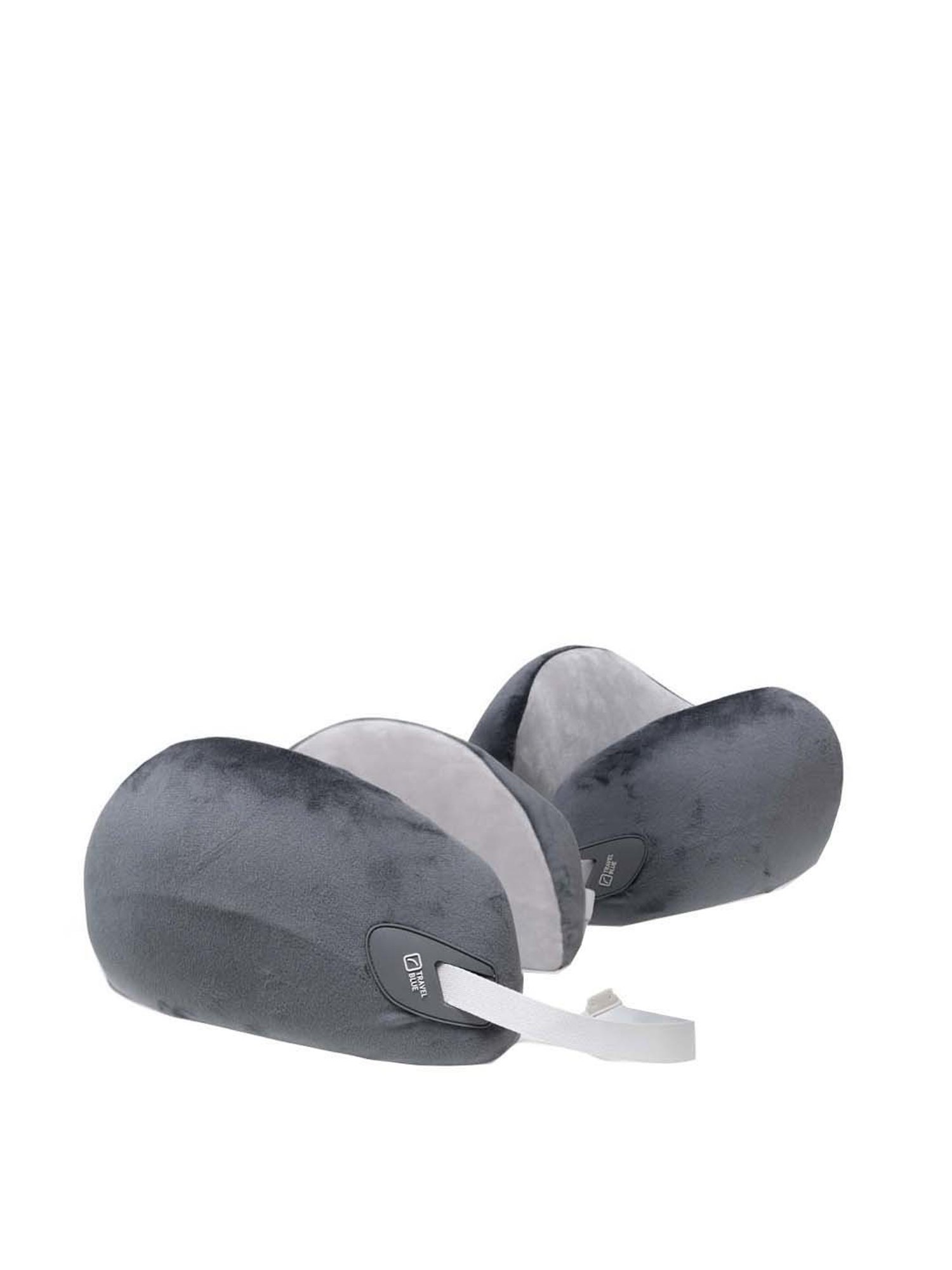 Travel Blue Grey Memory Foam Neck Pillow