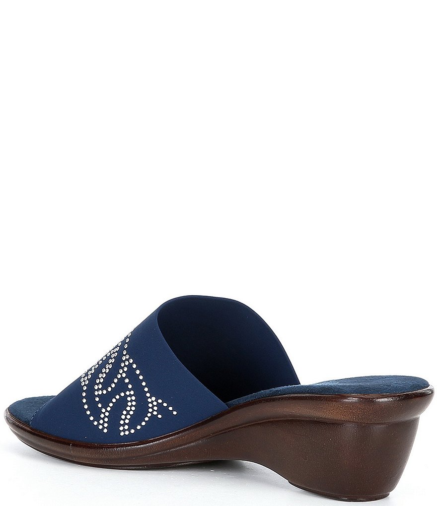Onex Gene Rhinestone Embellished Slip-On Wedge Sandals