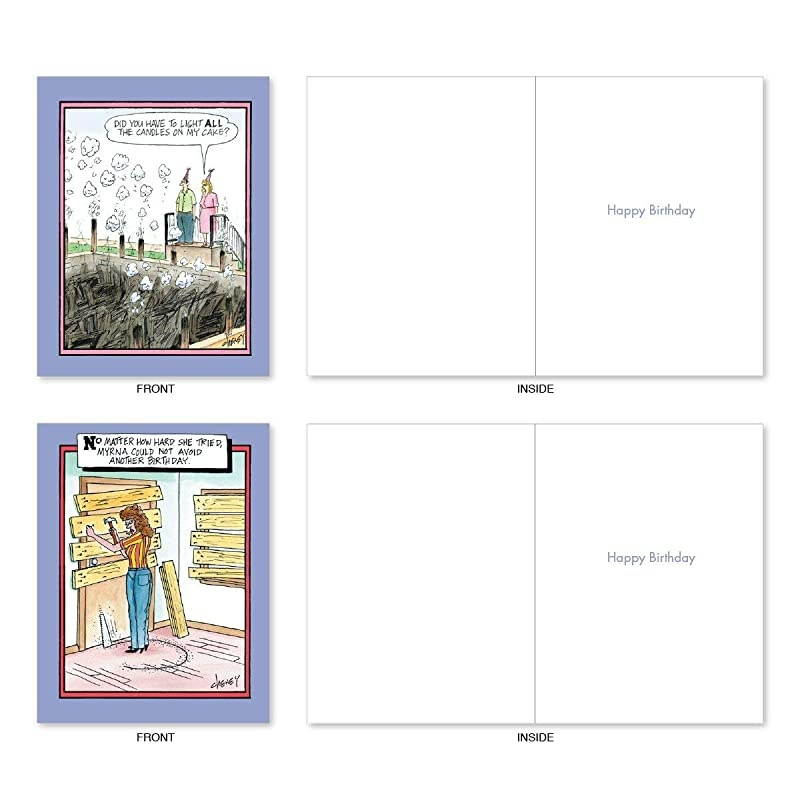Tom Cheney Toons 10 Assorted Birthday Note Cards Featuring an Assortment of Hilariously Funny Cartoons by Tom Cheney wWhite Envelopes
