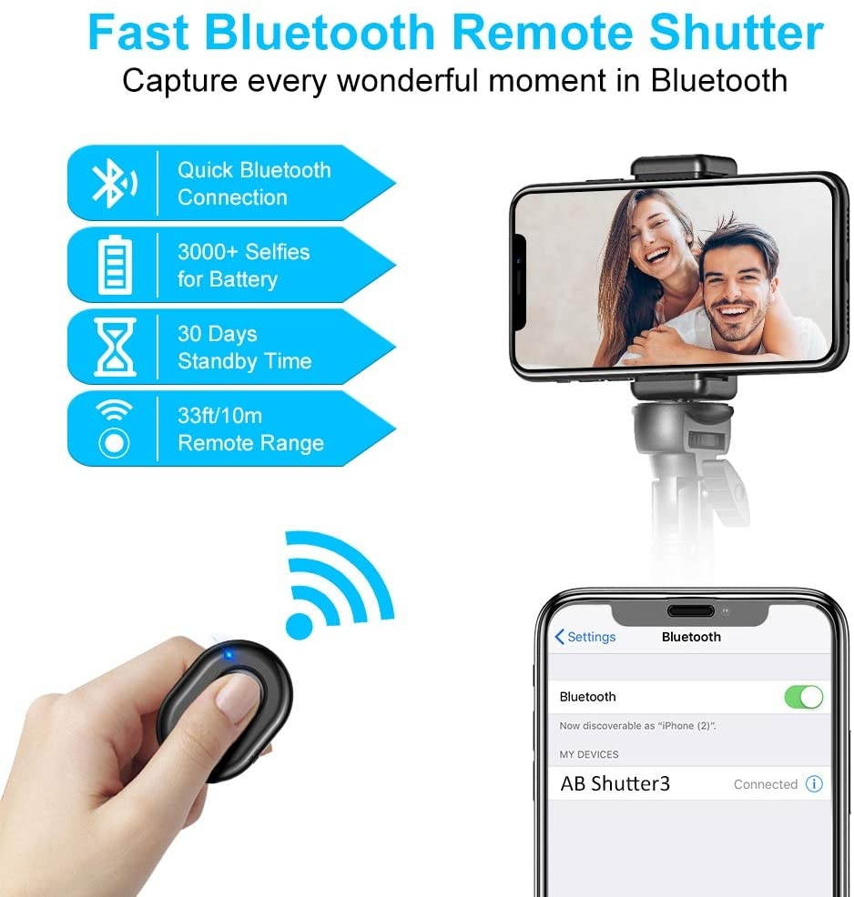 Phone Tripod, 51&ldquo; Extendable Selfie Stick Tripod Bluetooth, All-in-One Travel Tripod with Remote, Compatible with iPhone 11 Pro Max/11 Pro/11/XS/XS Max/XR/X/8, Galaxy S20/S10, Camera, Gopro