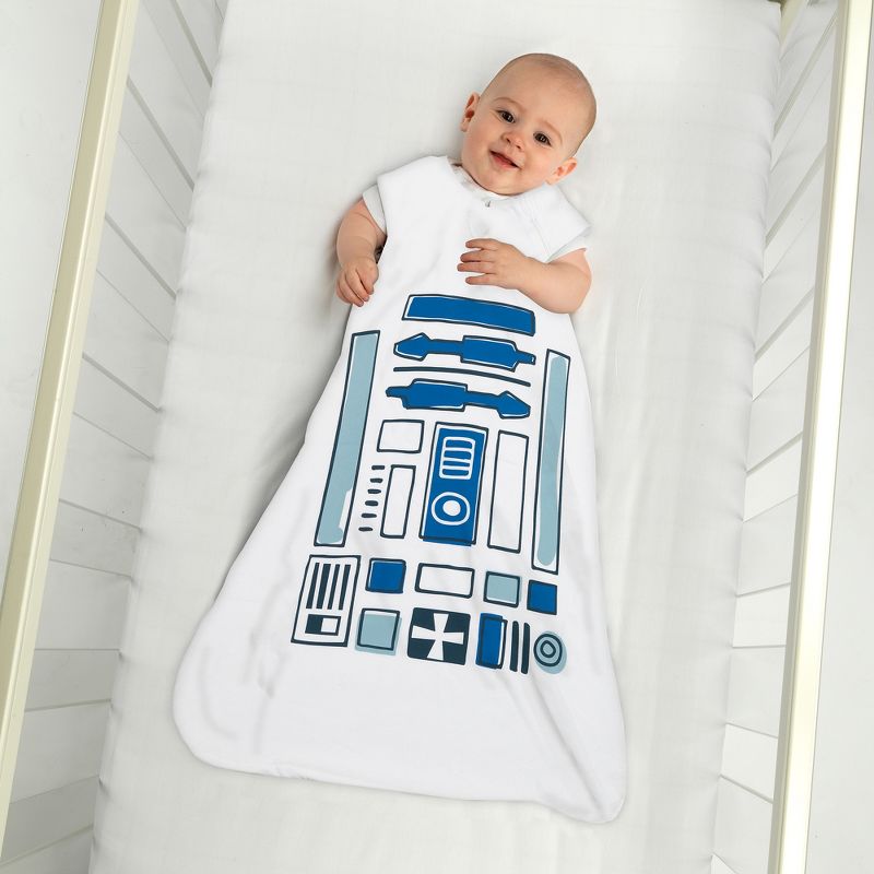 Lambs & Ivy Star Wars R2D2 100% Cotton White Droid Wearable Blanket