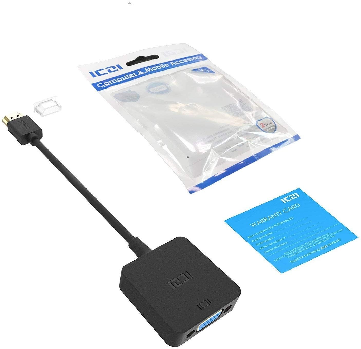 HDMI to VGA 1080P Gold-Plated HDMI to VGA Adapter for PC Laptop HDTV Projector Compatible with PS3/4 Xbox Blu-ray Player and More