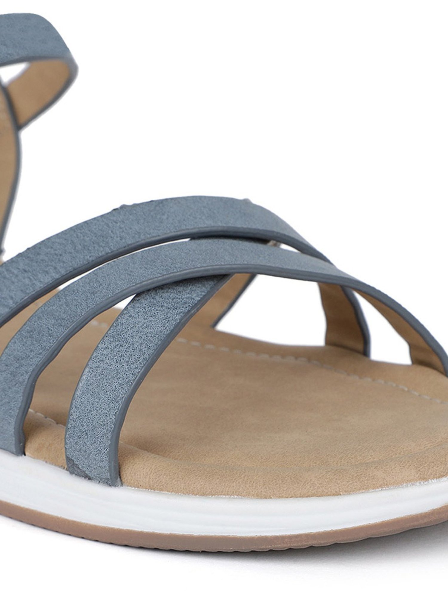 Bata Women's Blue Ankle Strap Wedges