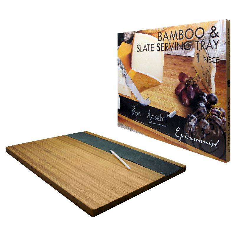 Epicureanist Bamboo & Slate Cheese Serving Tray
