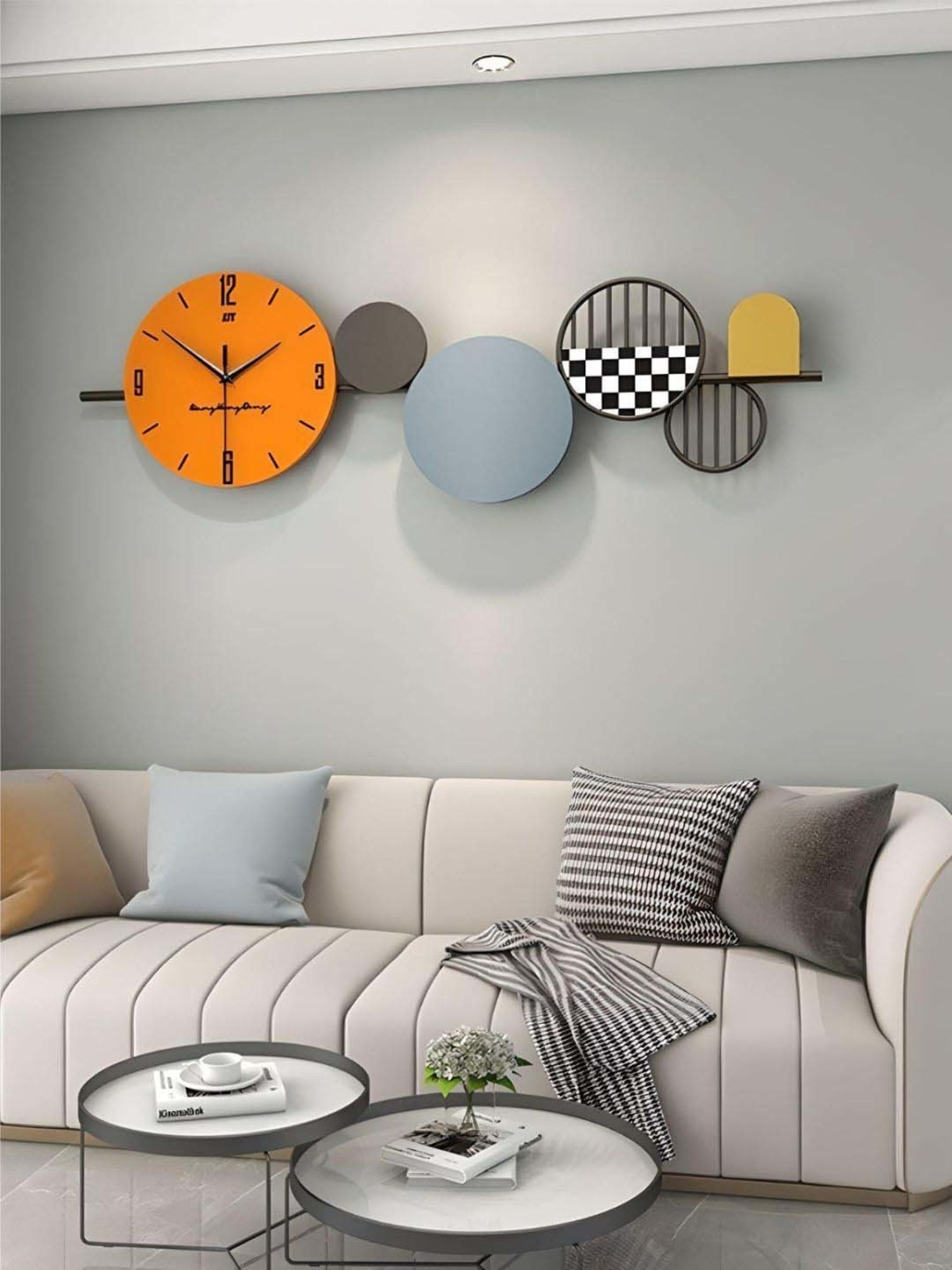 The Art House Orange Metal Clock