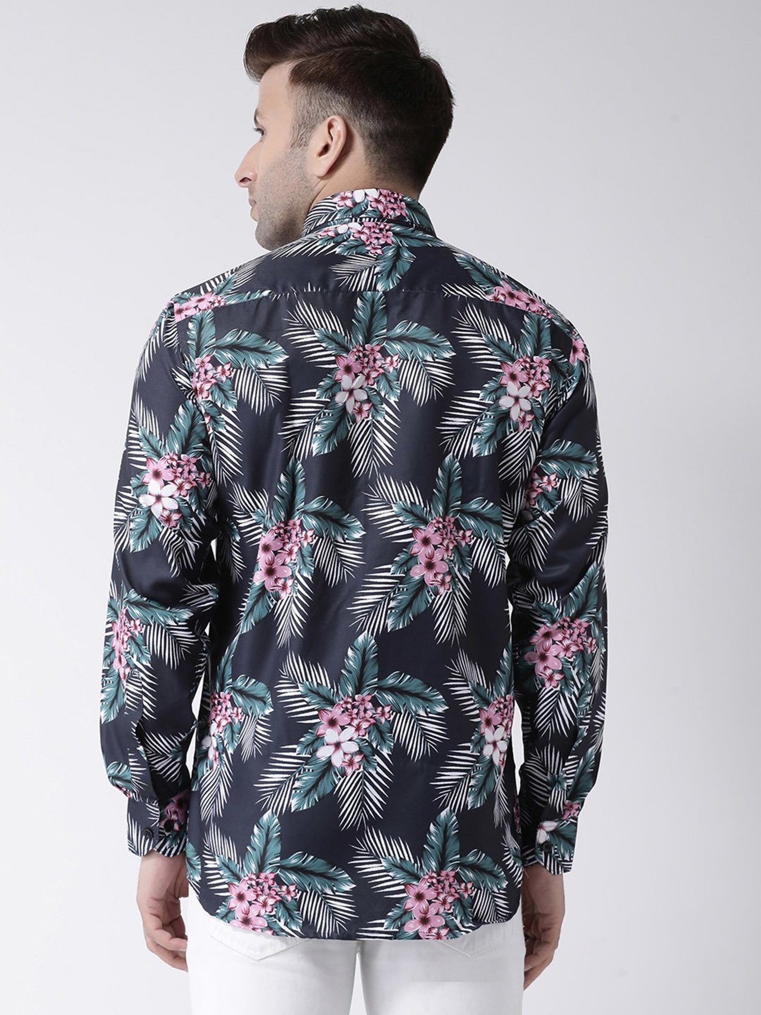 Hangup Plus Black Slim Fit Printed Shirt