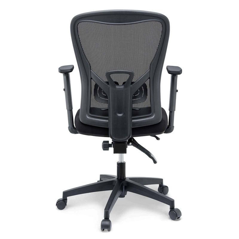 Mesh Sled Base Side Reception Chair with Flip Up Arms Black - Riverstone Furniture