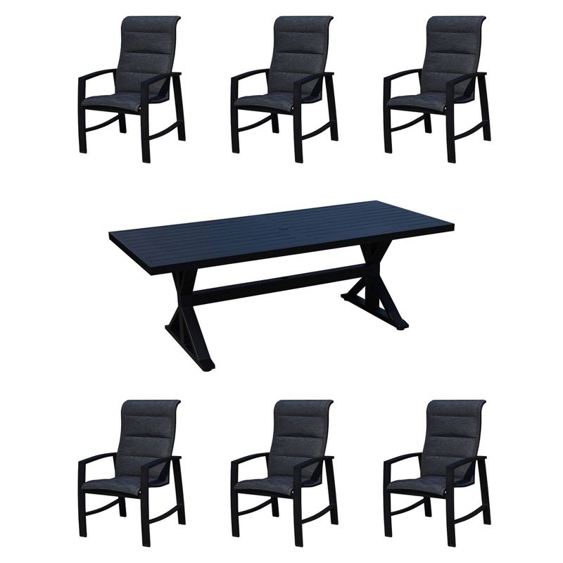 Circi 5pc Outdoor Dining Set - Black and Charcoal - CosmoLiving by Cosmoplitan