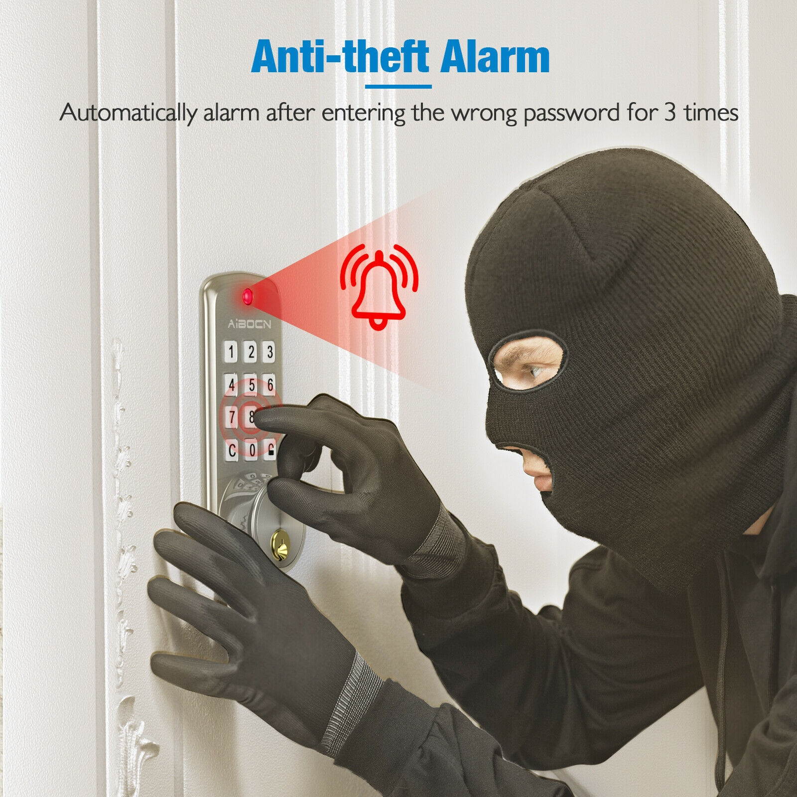 10 Digit Smart Keyless Entry Door Lock, Keypad Deadbolt Security  Lock