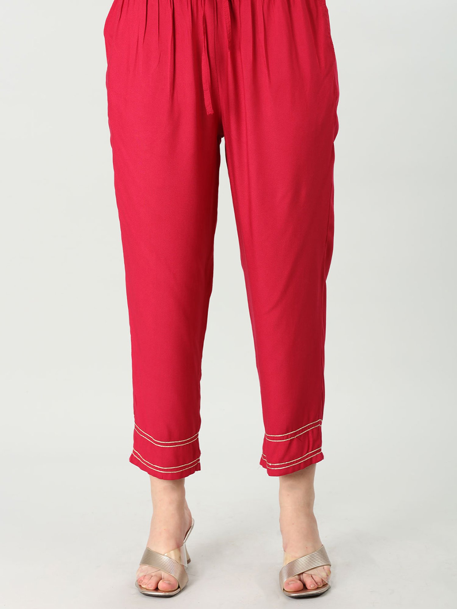 Mustard Pink Regular Fit Palazzos