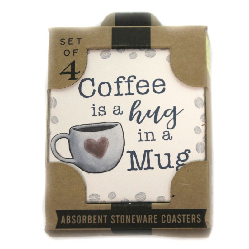 Tabletop 4.0" Coffee Love Coaster Latte Espresso Drink Carson Home Accents  -  Coasters