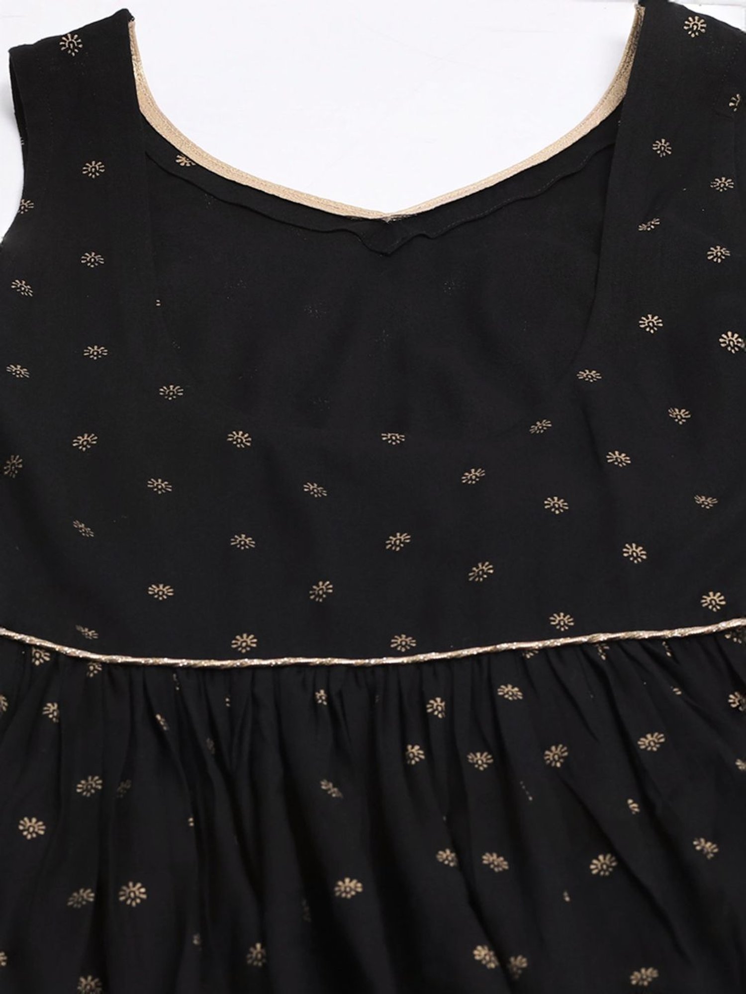 Skylee Black Printed A Line Kurta