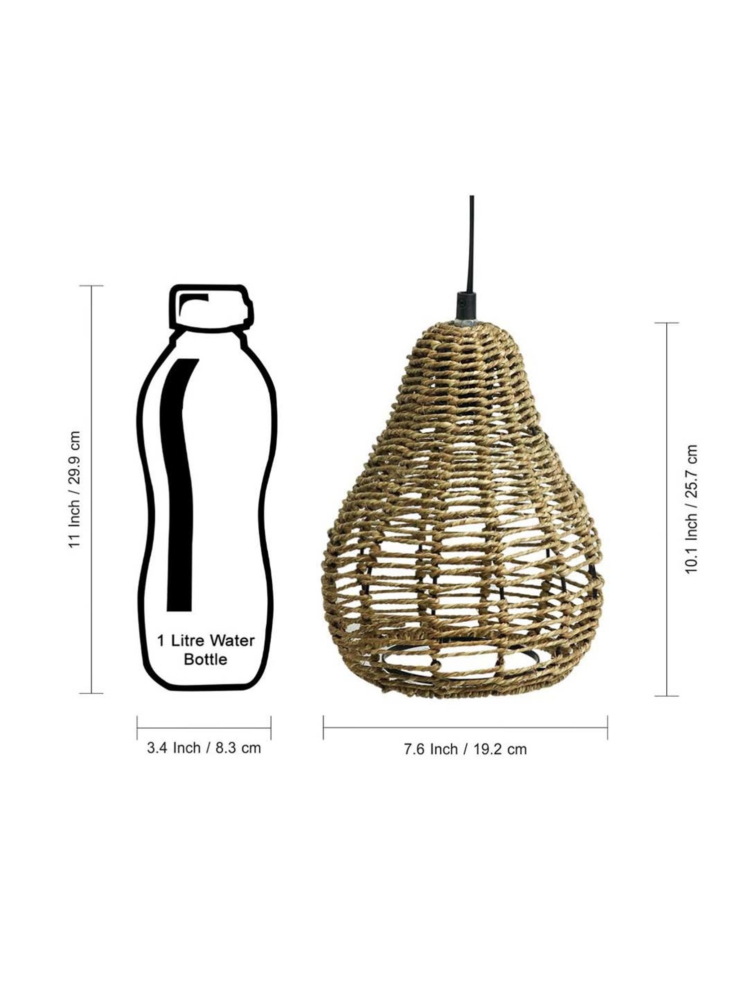 ExclusiveLane Paradise Brown Iron Handwoven Hanging Pendant Lamp
