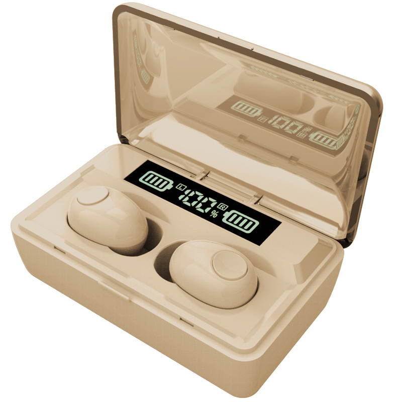 Wireless Intelligent Power Capacity Display Mini Invisible Bluetooth Headset 5.0 Suitable for Android & IOS Mobile Phones Waterproof Multifunction Earbuds Sports Automatic Charging