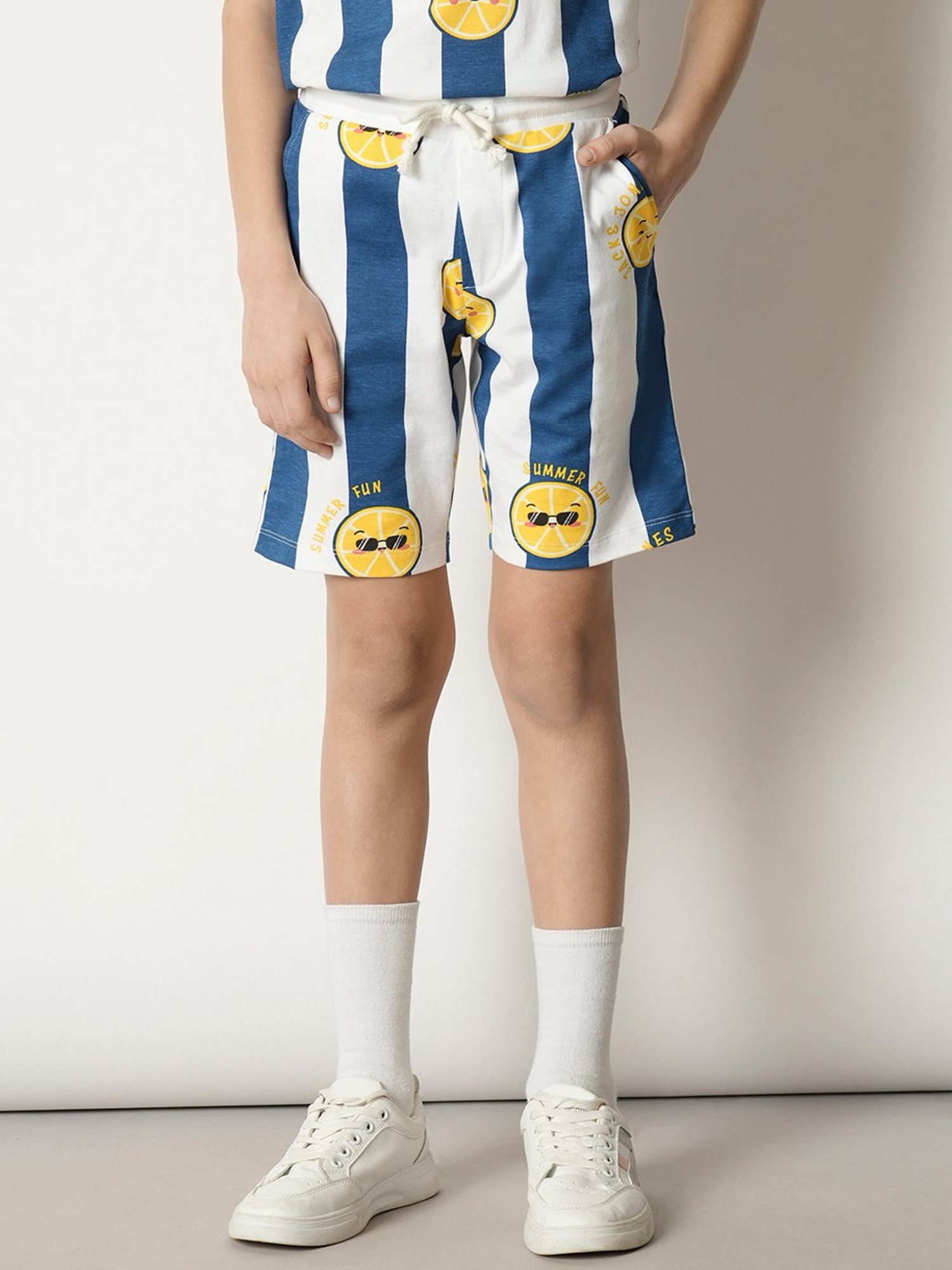 Jack & Jones Junior Blue & White Striped Shorts