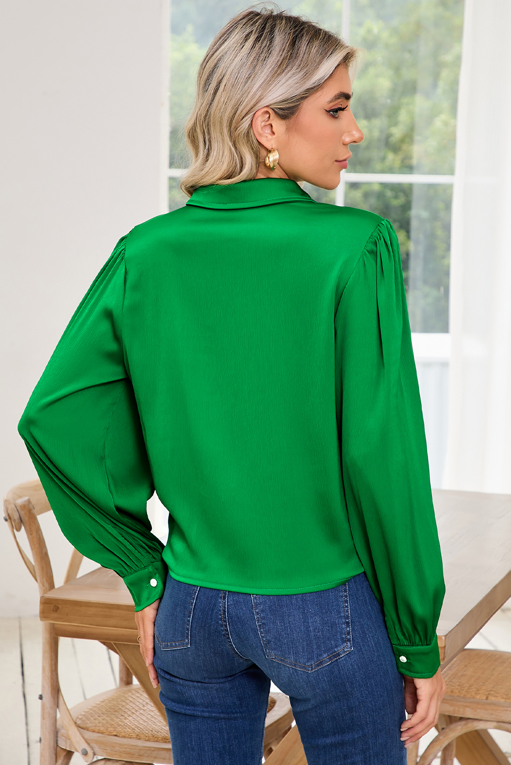 Bohemian Patterned Pullover Long Sleeve Blouse