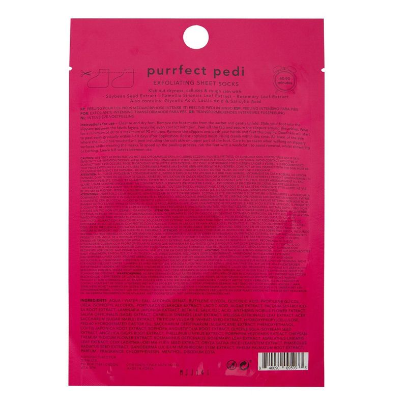 Holler and Glow Purrfect Pedi Intensive Transforming Foot Peel Sock Mask - 1.35 fl oz