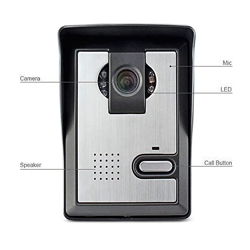 Video Door Phone System 43 Inches Clear LCD Monitor Wired Video Intercom Doorbell Kits IR Night Vision Camera Door Intercom Doorphone Telephone style for Home Improvement