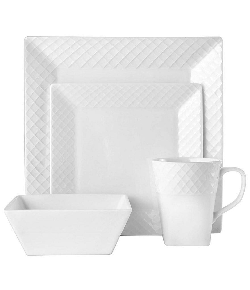 Mikasa Trellis Square 16-Piece Dinnerware Set, Service for 4