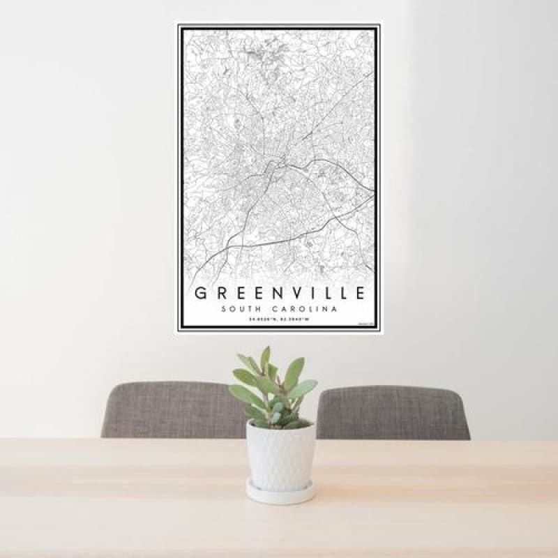 Greenville - South Carolina Classic Map Print