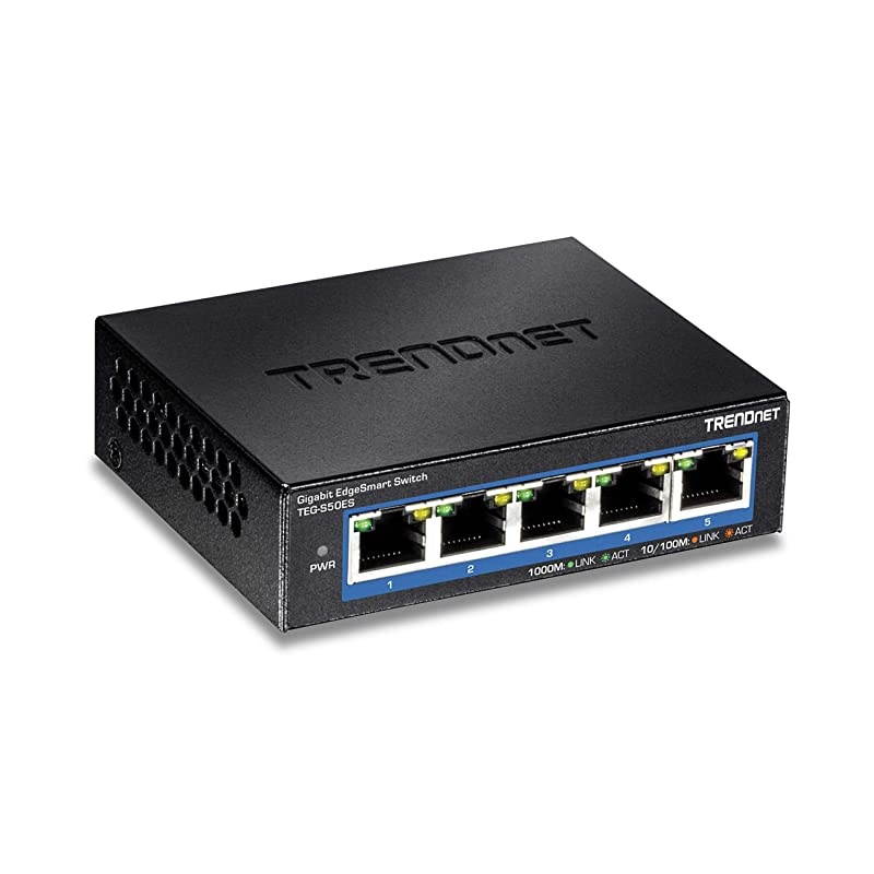 5Port Gigabit EdgeSmart Switch TEGS50ES 5 x Gigabit Ports 10Gbps Switch Capacity Ethernet Network Desktop Switch Managed Smart Gigabit Switch Metal Fanless Lifetime Protection