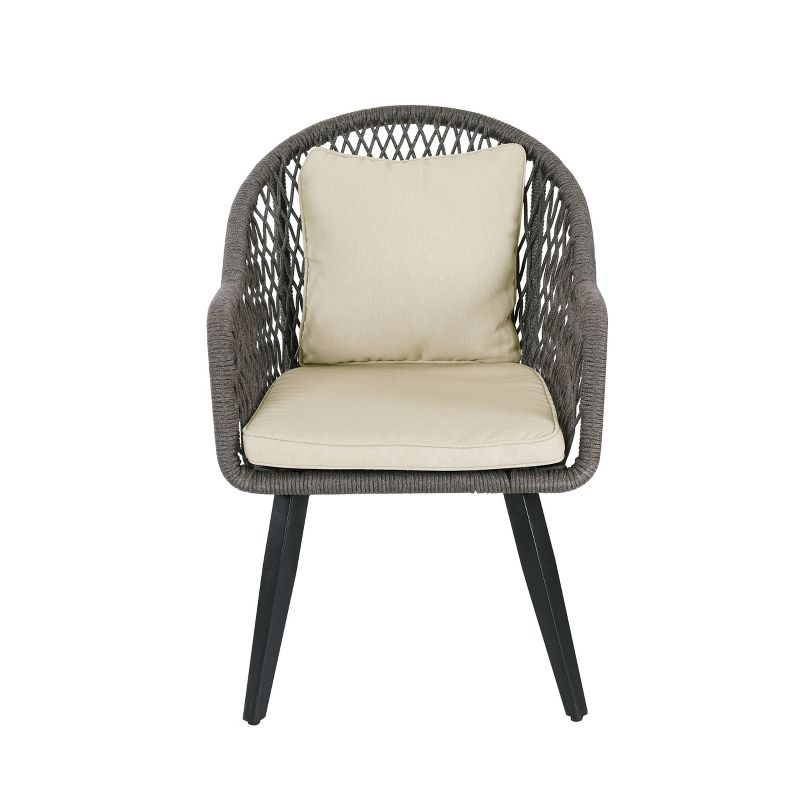 3pc Steel Patio Bistro Set Brown/Tan - Nuu Garden