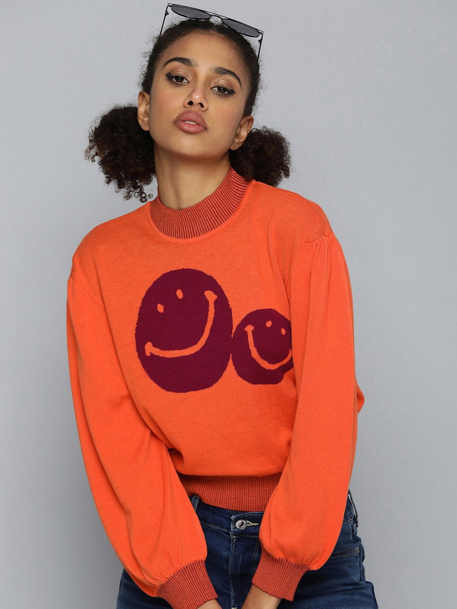 Levi's Orange Self Design Pullover