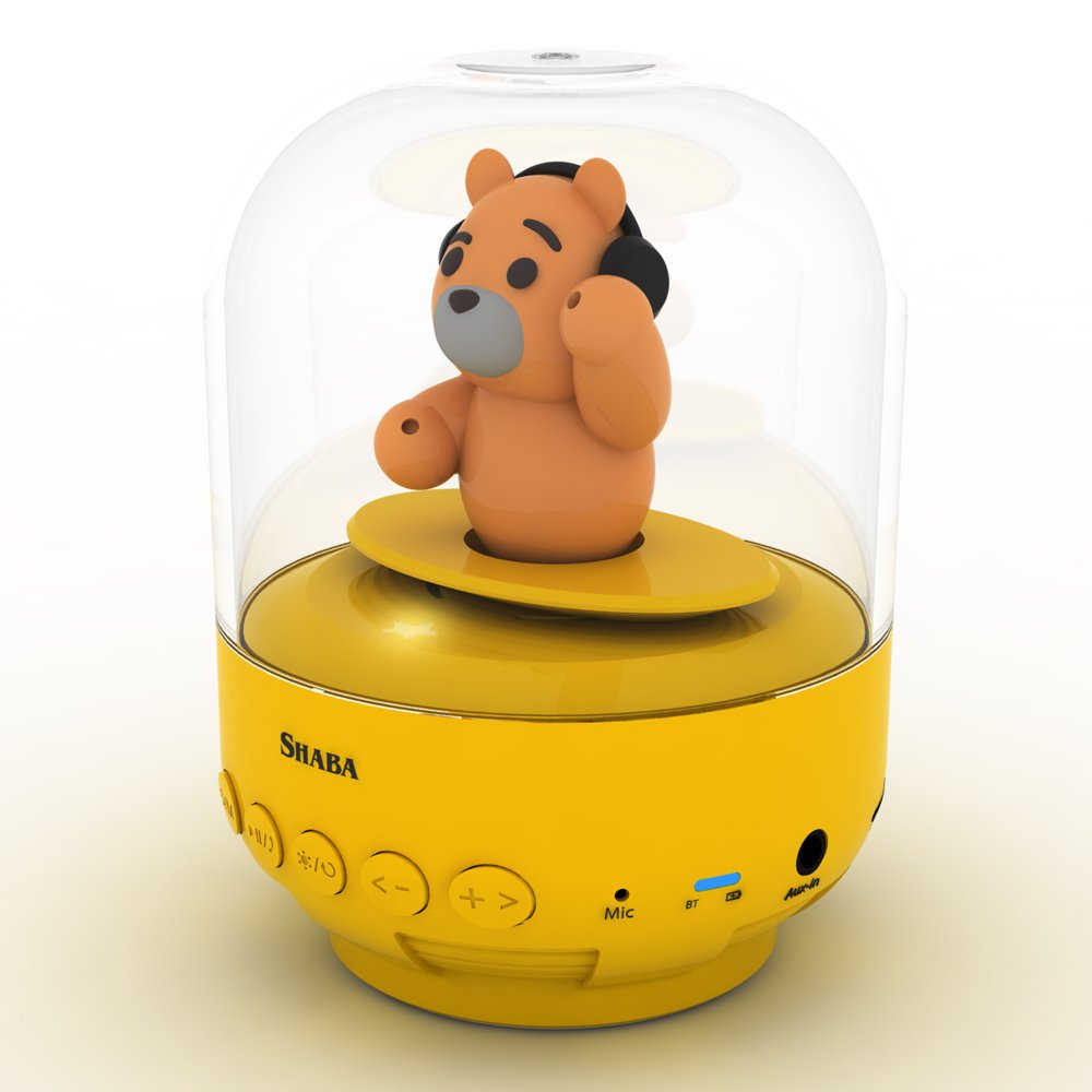 SHABA Speaker for kids, bell Jar animal pet mini Bluetooth speaker with microphone, wireless cute musical toys for Party, home, bedroom, office(Blue Prince Bunny), Gift for Kids