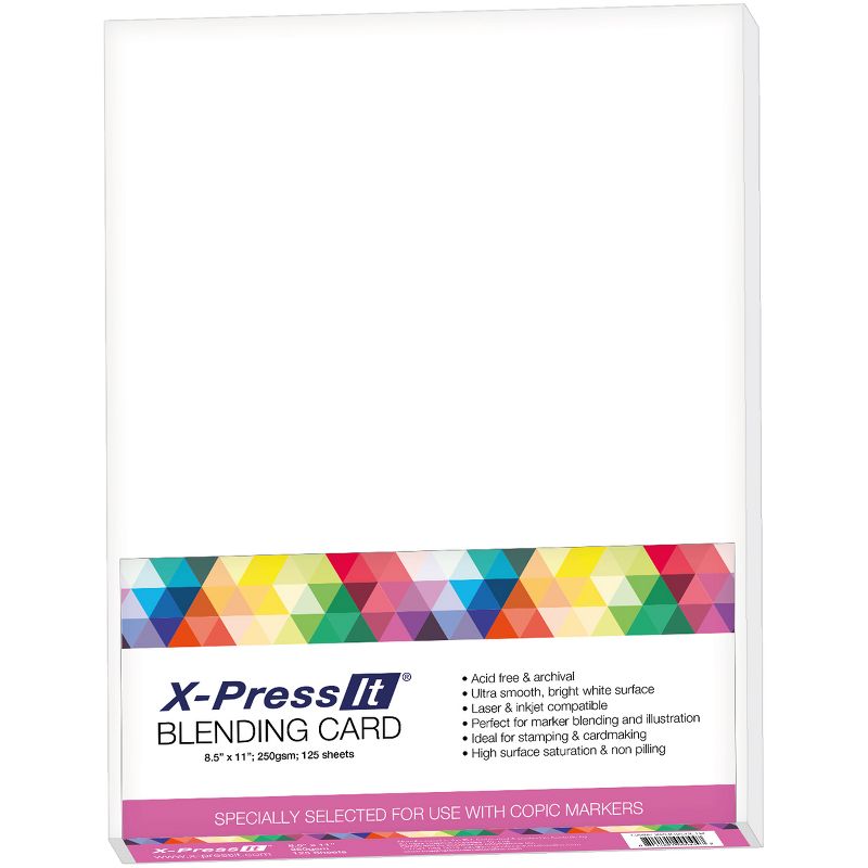 X-Press Blending Card 8.5"X11" 125/Pkg-White
