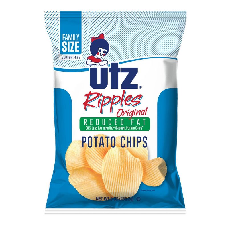 Utz Reduced Fat Ripple Potato Chips - 9oz