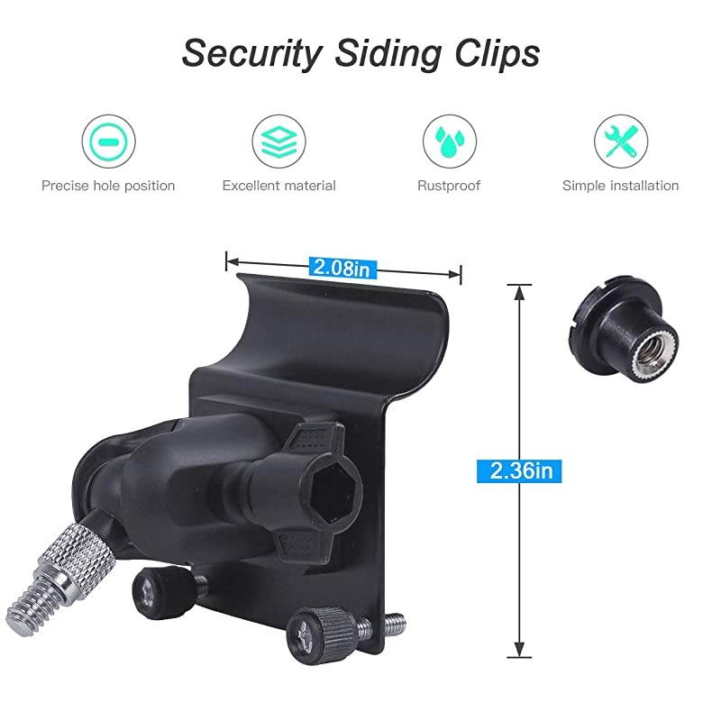 Outodoor Vinyl Siding Clips for Blink XT2Allnew Blink OutdoorIndoor  Siding Cam Hanger Hooks for Mounting Home Security System Weatherproof Stainless Steel Material 1Pack Black