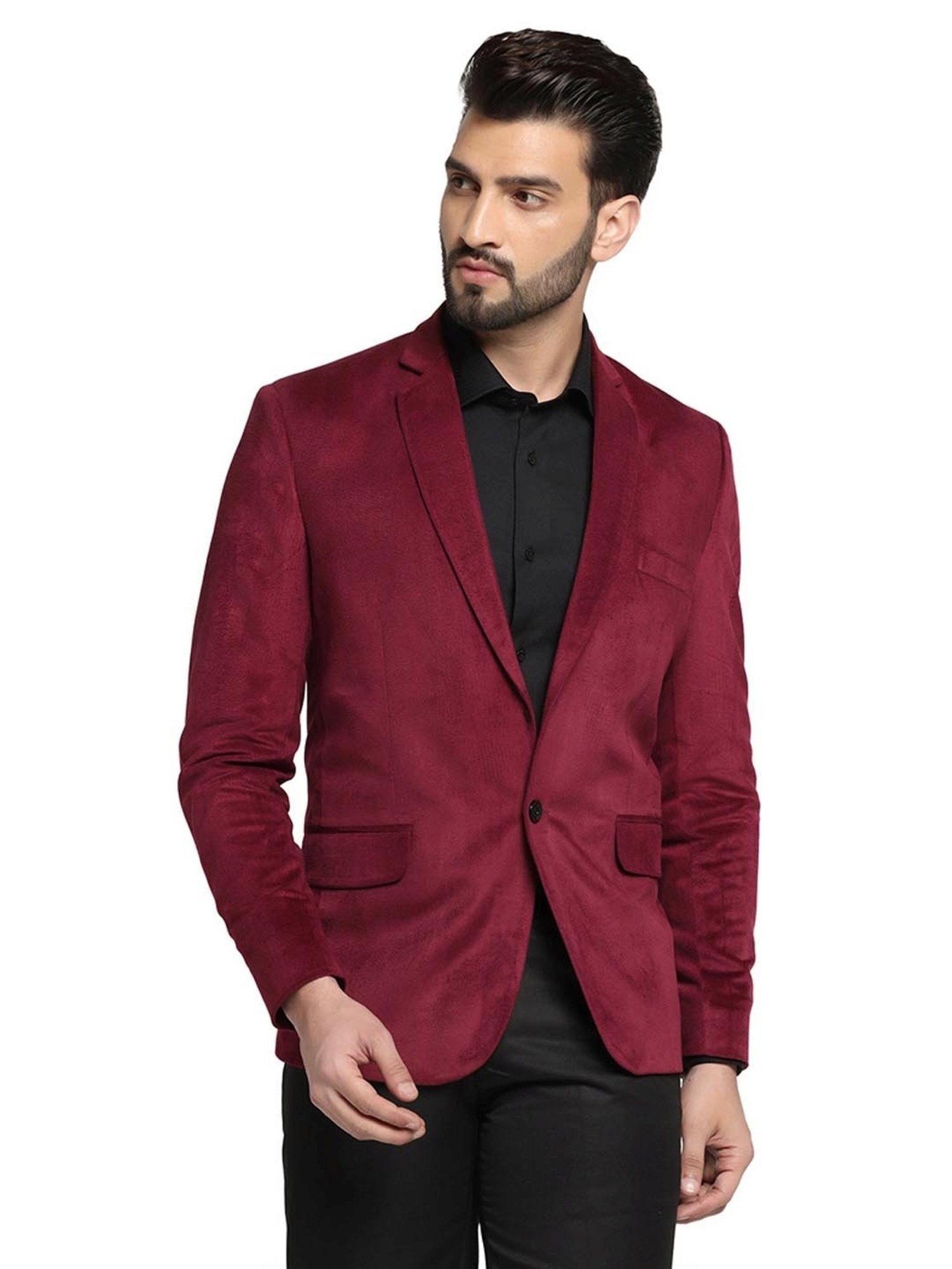 Vastramay Black Regular Fit Blazer