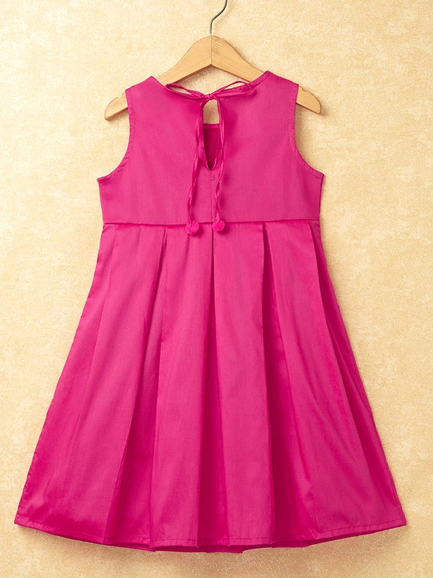 The Magic Wand Kids Pink & Orange Embellished Frock Set