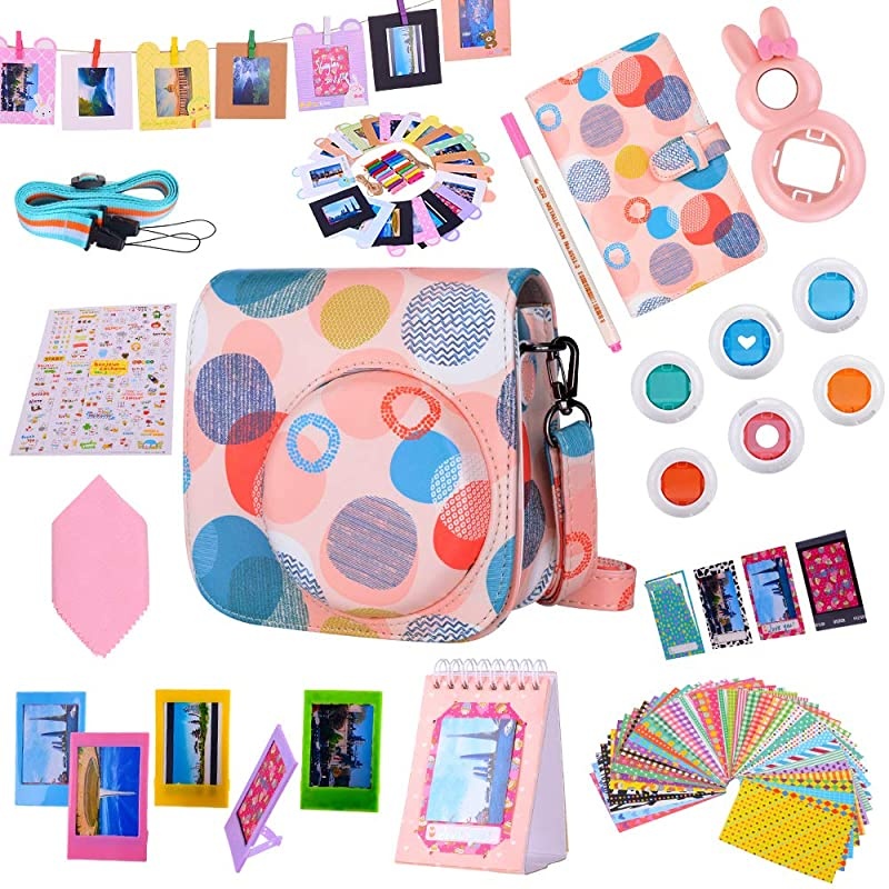 Instax Mini 9 Camera Accessories Bundles Compatible with Fujifilm Instax Mini 9 Mini 8 Mini 8+ Camera with Mini 9 Case108 Photos Mini Photo Albumetc Foam14 Items